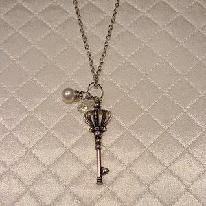 Sterling silver key charm necklace